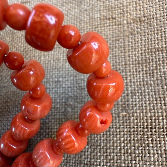 Red Coral Bead Necklace Jay King Mine Finds - Picture 8 of 8